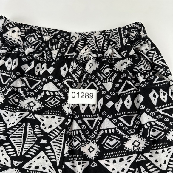 Leggings Womens Black White Geometric Pattern - Picture 2 of 8